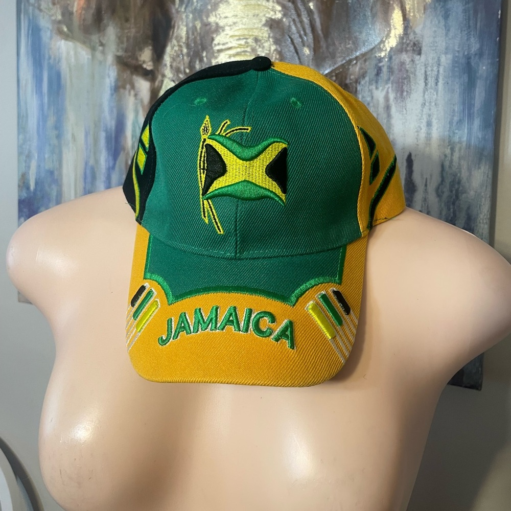 Vintage Jamaica Embroidered Green, Yellow and Black Cap